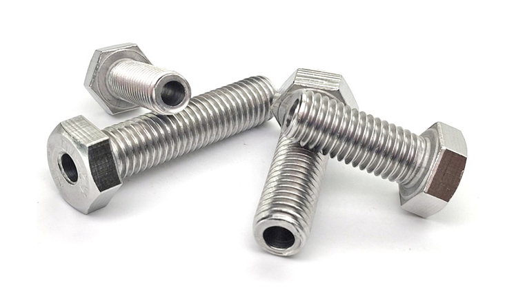 Stainless Steel 304 Hexagon Head Hollow Bolt with Wire Hole In Middle