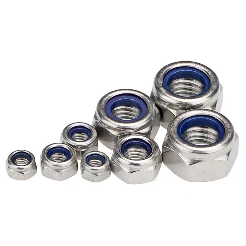 DIN985 Stainless Steel 304 M2 M3 M4 M5 M6 M8 M10 M12 M16 M18 M20 Self Locking Nut Hex Nylon Lock Nut