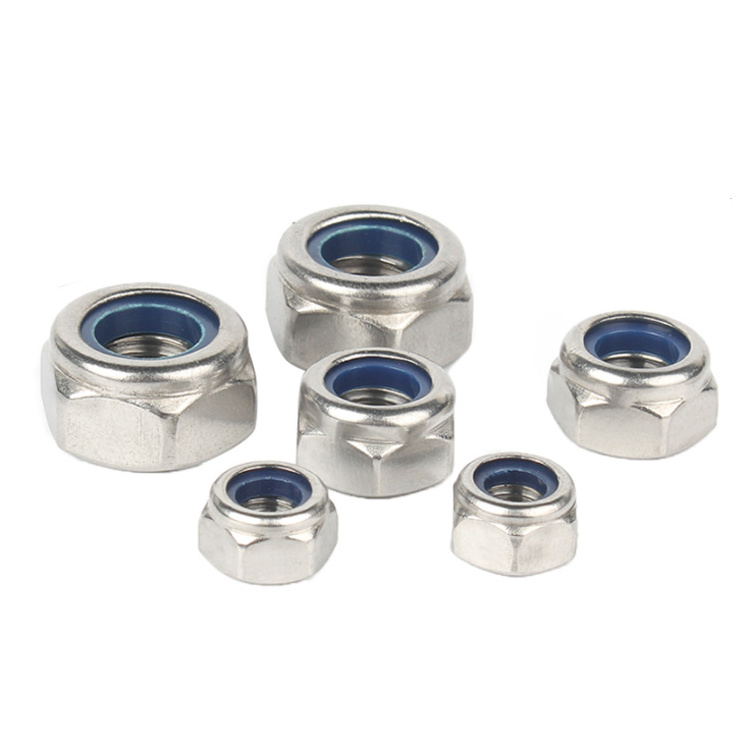 DIN985 Stainless Steel 304 M2 M3 M4 M5 M6 M8 M10 M12 M16 M18 M20 Self Locking Nut Hex Nylon Lock Nut