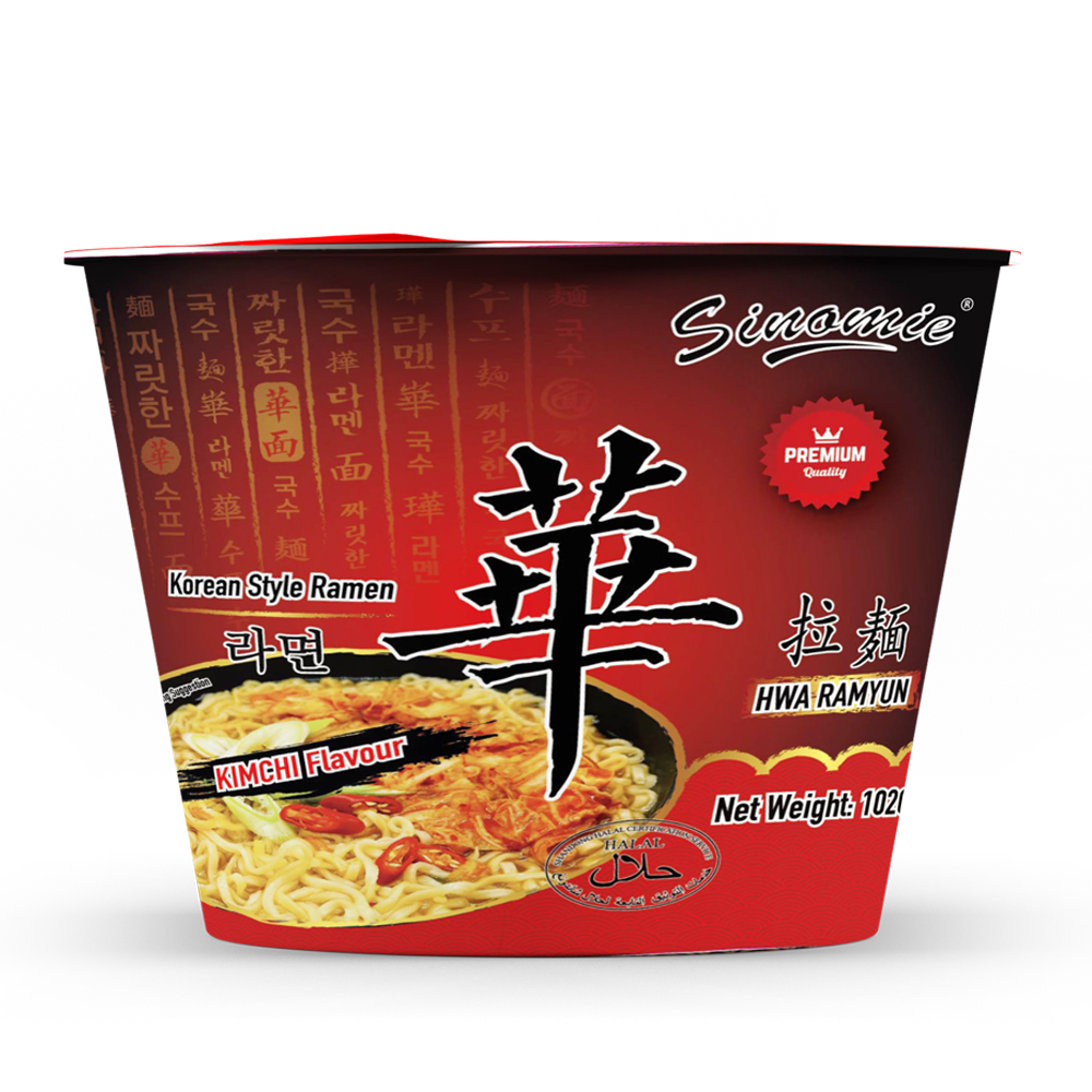 Chinese Bulk OEM Private Label Wholesale HWA Brand Ramyun Low Sodium Noodles Korean Instant Bowl Noodles