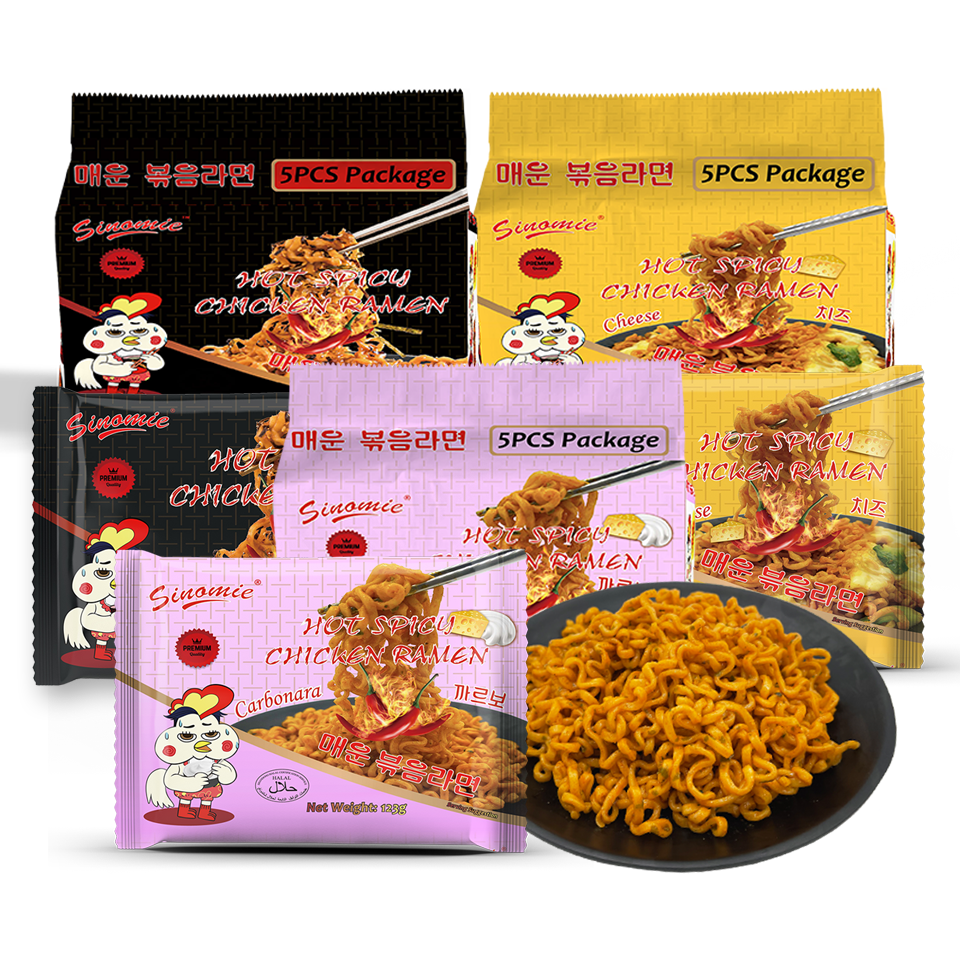 SINOMIE Factory Korean Hot Noodles Cicken Noodles Hot 2X Spicy OEM Instant Bowl Ramen Noodles