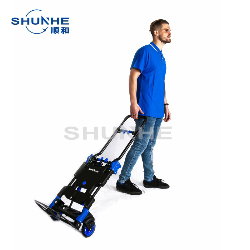 2 in 1 multi functional steel aluminum trolley 2 wheel 4 wheel trolley fold hand cart