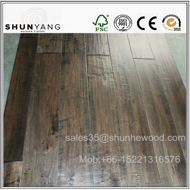 127,125mm Canadian Hand scraped Solid Maple Hardwood flooring