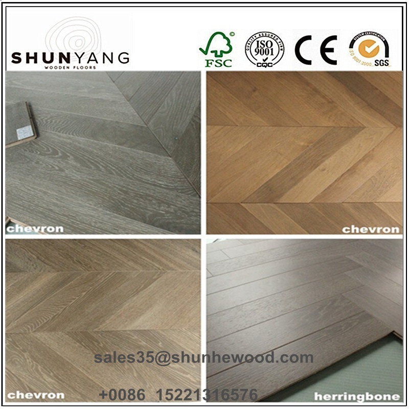 European French White Oak Parquet Chevron and Herringbone Engineered Timber Wood Flooring