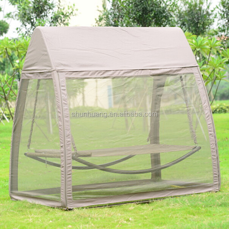 New arrival outdoor leisure swing bed gazebo with mosquito net garden furniture