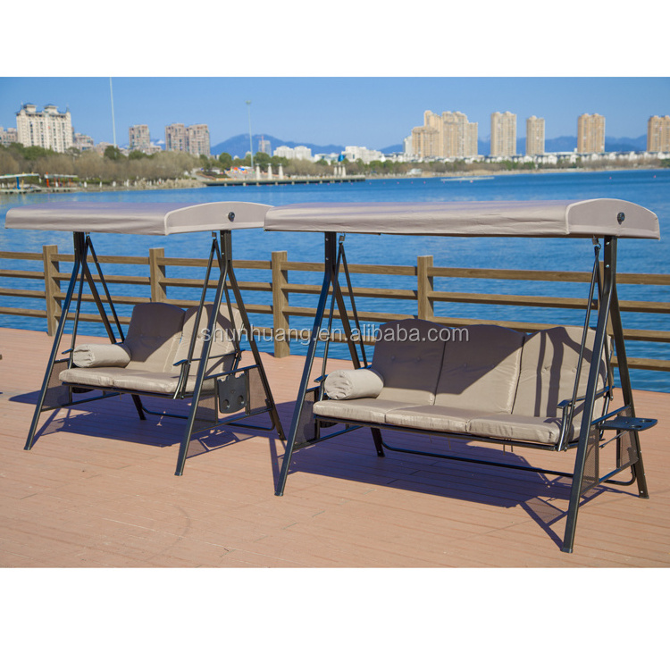 New arrival metal leisure swing bed hammock with roof outdoor furniture