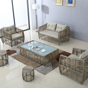 Patio garden PE rattan wicker sofa furniture with coffee table