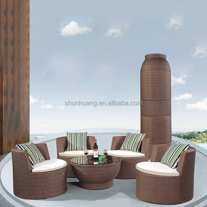 Factory price patio wicker furniture set outdoor garden rattan dining set