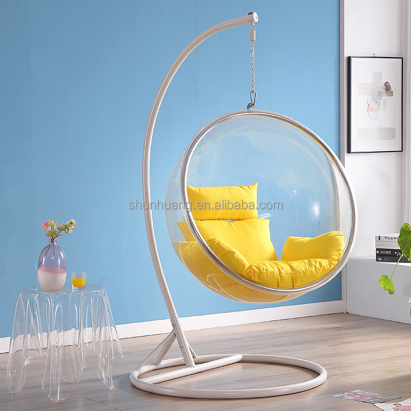 Promotional hotel swimming pool clear swivel bubble chair balcony hanging bubble chair for living room