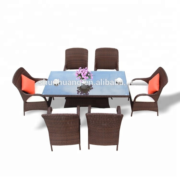 New style PE rattan garden dining sets wicker woven beach chair