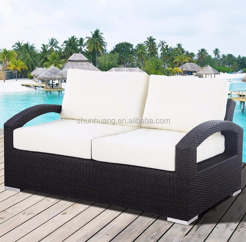 PE rattan handmade garden wicker sofa furniture outdoor single sofa set