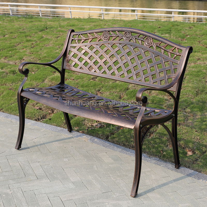 All weather  garden furniture  cast aluminum park bench  metal chairs outdoor furniture set