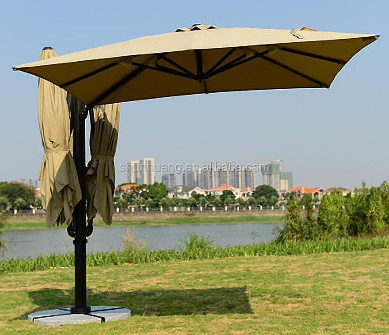 UV-resistant outdoor poolside hotel furniture 4 pcs parasol villa luxury 4 pcs side square Rome big umbrella