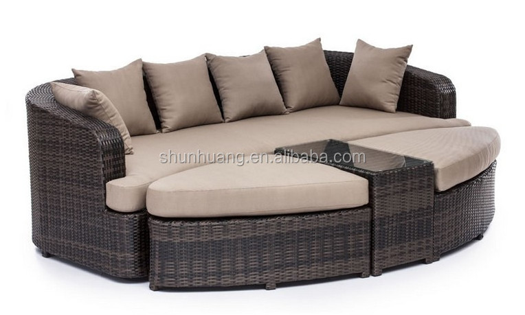 Cozy outdoor furniture rattan woven sofa set wicker sofa for patio