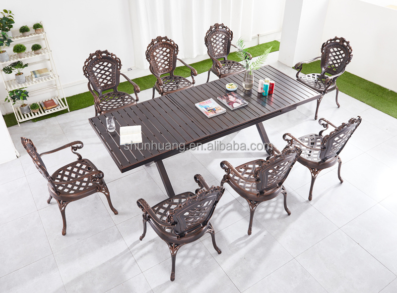 High quality cozy dining set outdoor garden cast aluminium table and chair