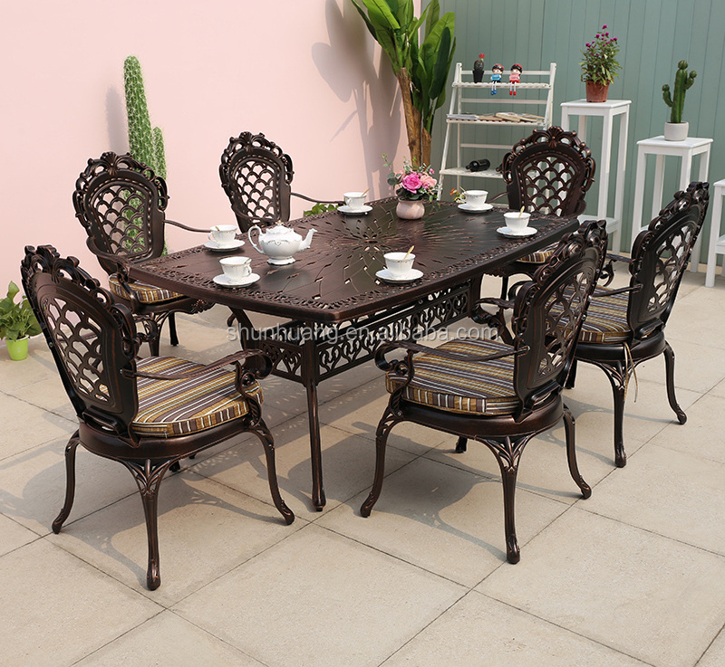 High quality cozy dining set outdoor garden cast aluminium table and chair