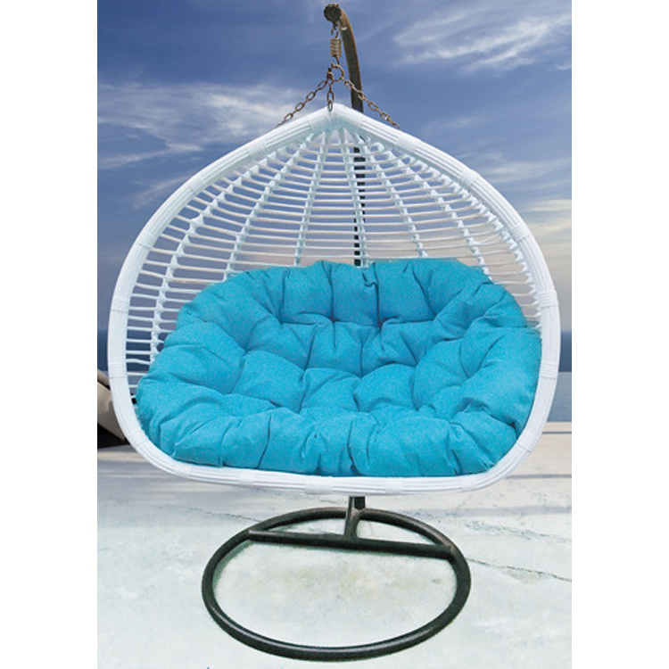 Casual outdoor furniture PE rattan hanging chair double swing chair