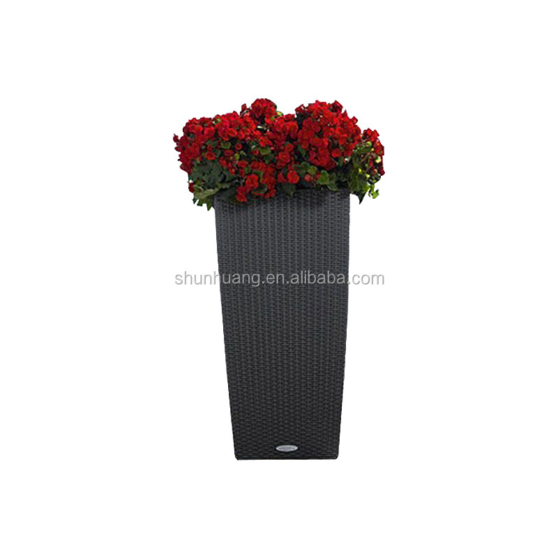 Outdoor rattan flower pot aluminium frame garden patio furniture in hot sale