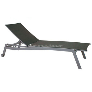 Aluminum garden furniture sun lounger balcony chaise lounge with wheels