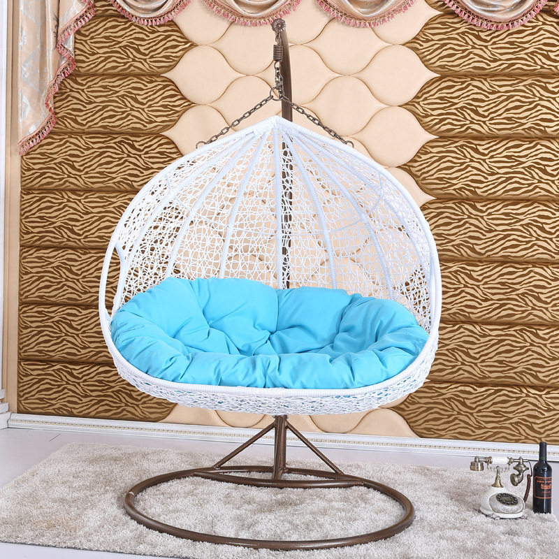 hot sale waterproof outdoor rattan swing double seat hanging chair