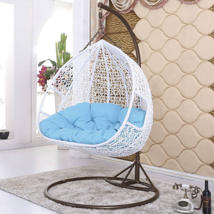 hot sale waterproof outdoor rattan swing double seat hanging chair