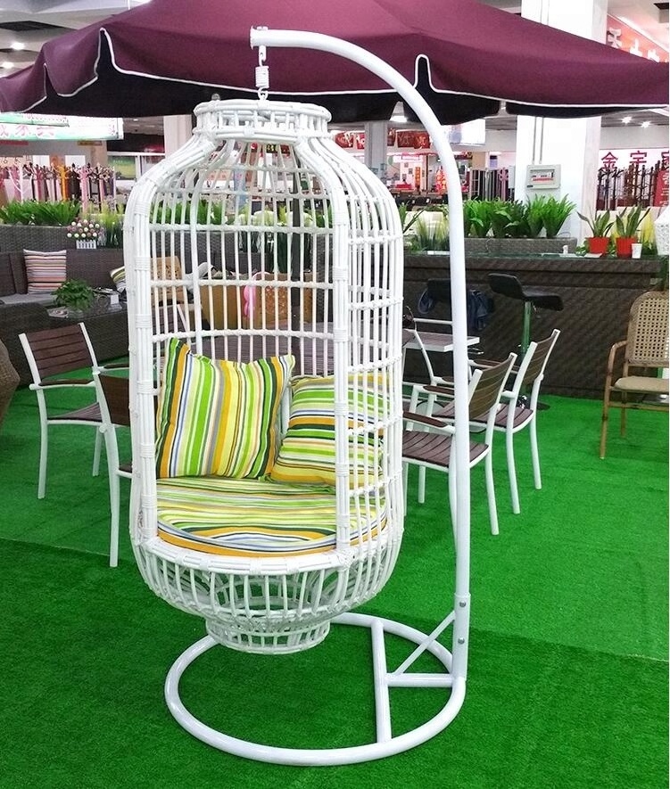 New arrival outdoor single hanging chair rattan wicker swing chair