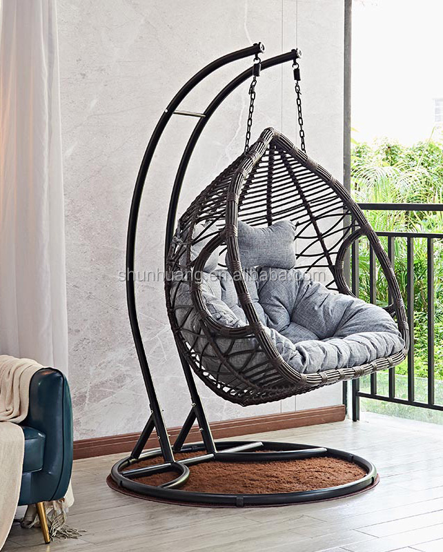 Most popular outdoor patio swing chair lobby wicker double seater hanging  with comfortable cushions