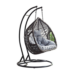 Most popular outdoor patio swing chair lobby wicker double seater hanging  with comfortable cushions