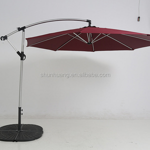 Promotion outdoor patio parasol round  wrench umbrella side parasol banana umbrella for the garden