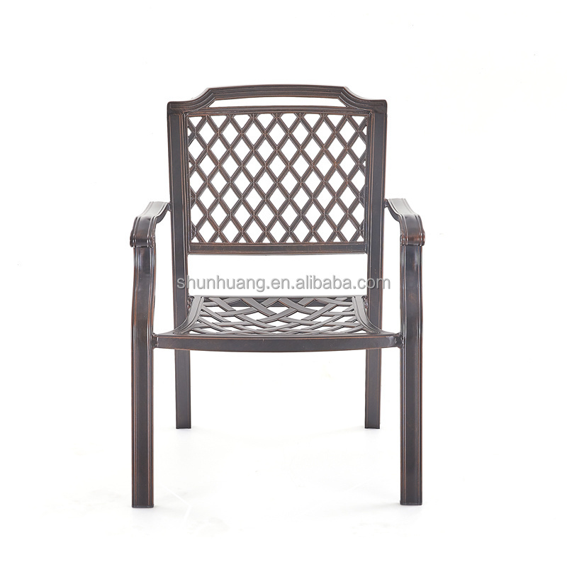 Hot sale outdoor cast aluminum table and chair garden metal dining set 6 seat balcony furniture