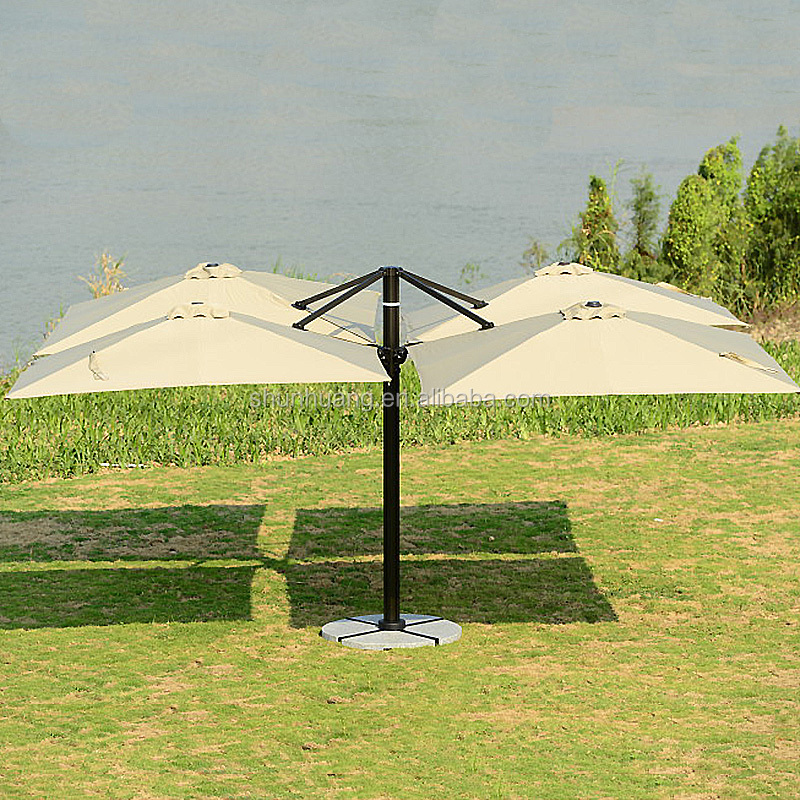 UV-resistant outdoor poolside hotel furniture 4 pcs parasol villa luxury 4 pcs side square Rome big umbrella