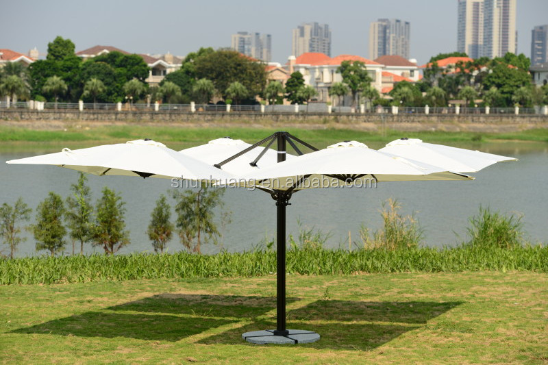 UV-resistant outdoor poolside hotel furniture 4 pcs parasol villa luxury 4 pcs side square Rome big umbrella