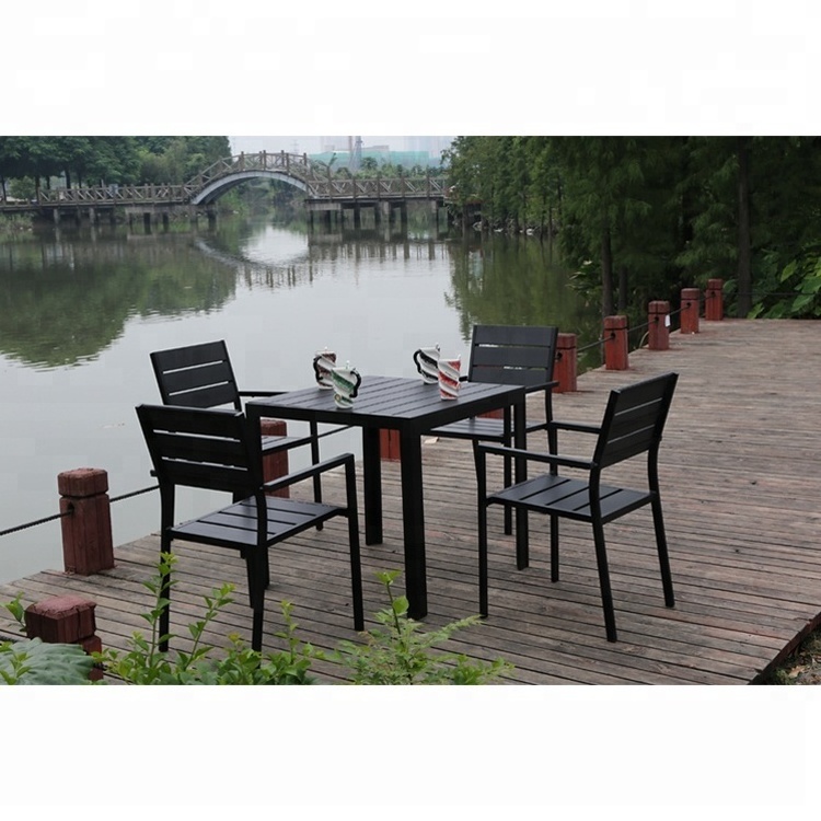 Outdoor garden plastic wood furniture leisure dining chair