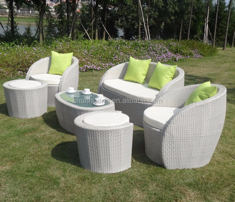 popular wicker furniture garden rattan corner sofa