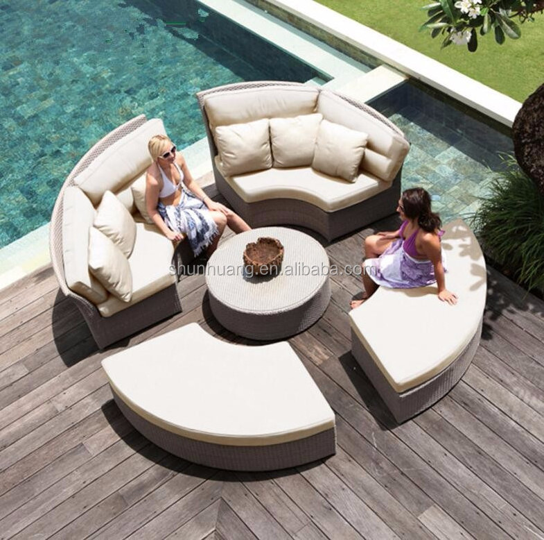 Outdoor pool PE rattan sofa sets furniture balcony wicker sofa