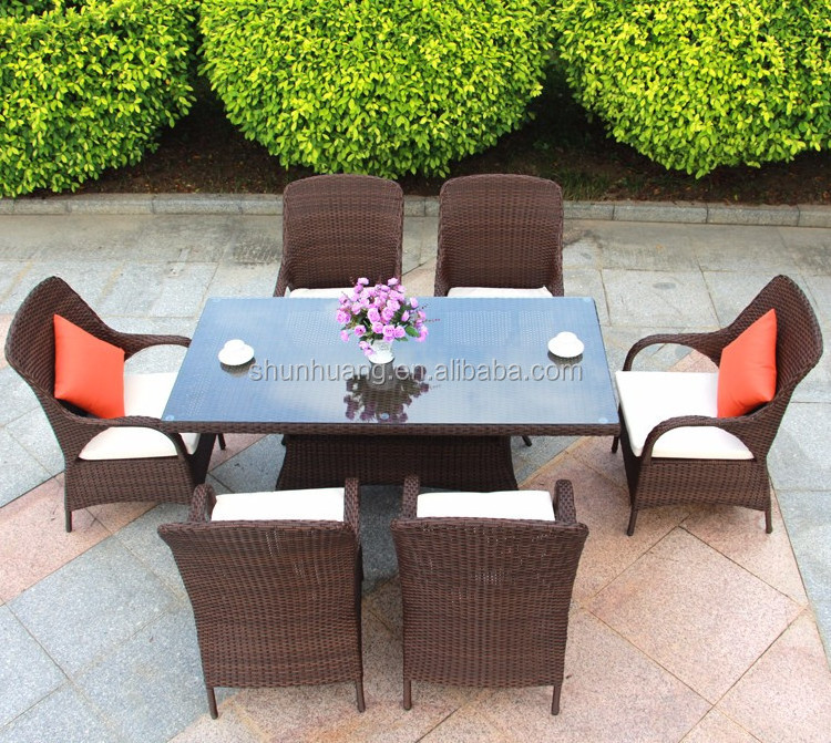 New style PE rattan garden dining sets wicker woven beach chair