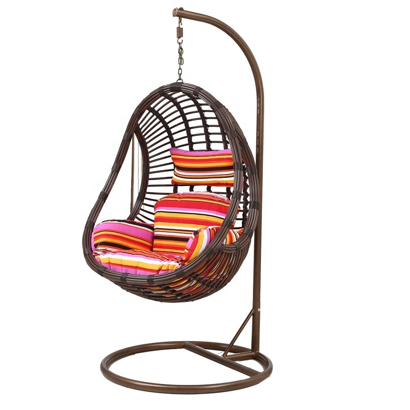 Waterproof outdoor rattan swing chair garden single hanging chair