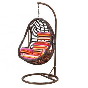 Waterproof outdoor rattan swing chair garden single hanging chair