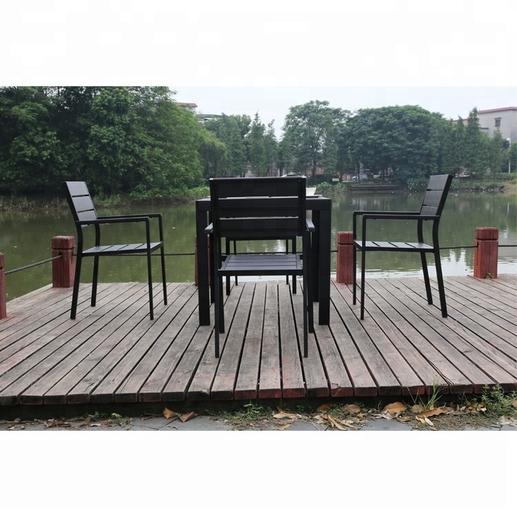 Outdoor garden plastic wood furniture leisure dining chair