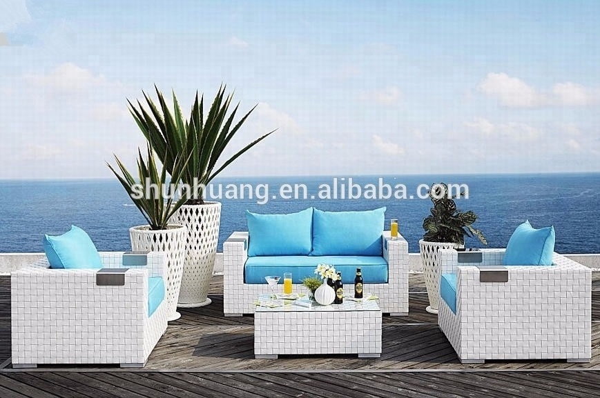 black color 7pcs outdoor rattan furniture sofa patio wicker sofa sets