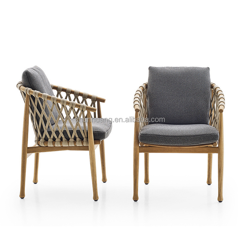 New arrive outdoor furniture wood frame dining set balcony table and chair