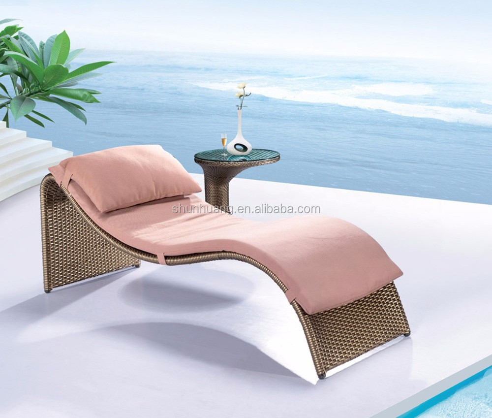 modern aluminum cane rattan garden furniture chaise lounge beach chair