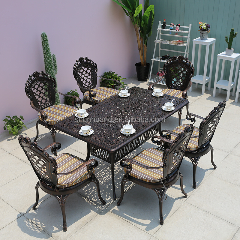 High quality cozy dining set outdoor garden cast aluminium table and chair