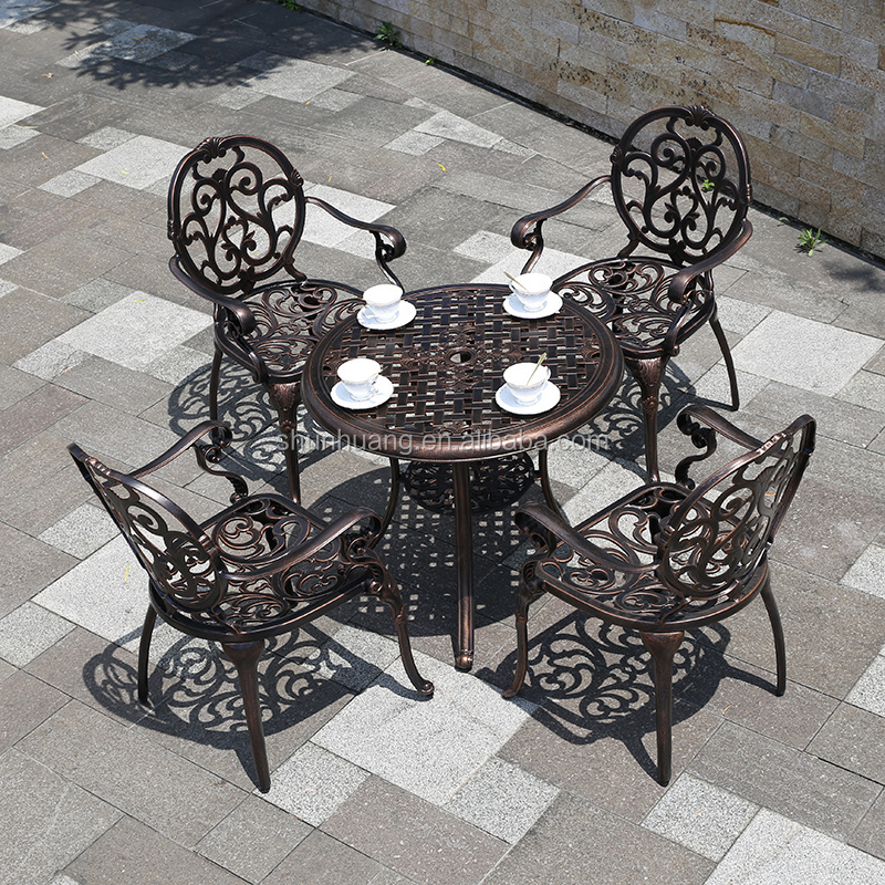 New arrive casual outdoor dining set cast aluminium patio furniture