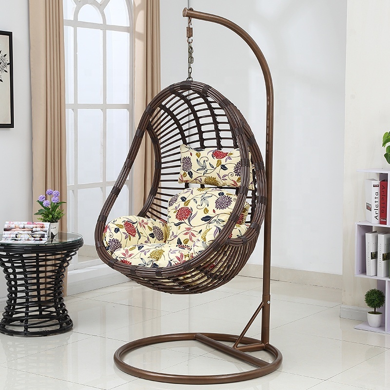 Waterproof outdoor rattan swing chair garden single hanging chair