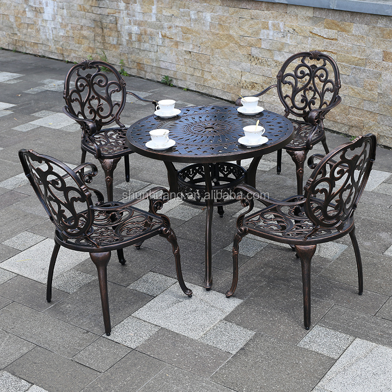 New arrive casual outdoor dining set cast aluminium patio furniture