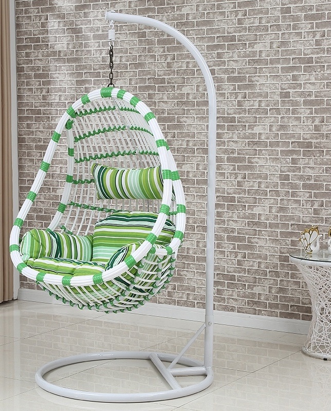 Waterproof outdoor rattan swing chair garden single hanging chair