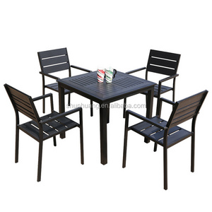 Outdoor garden plastic wood furniture leisure dining chair