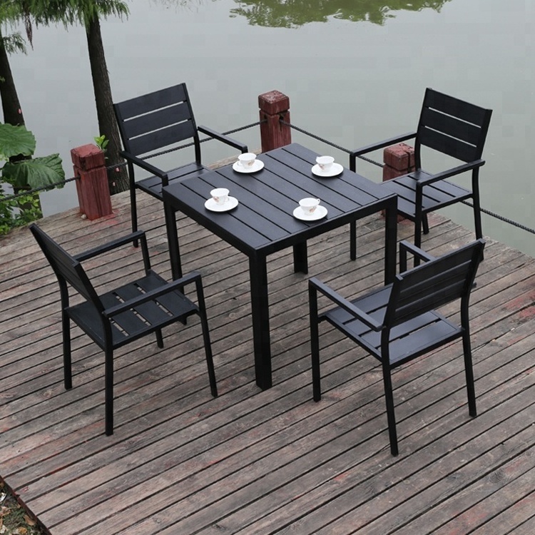 Outdoor garden plastic wood furniture leisure dining chair