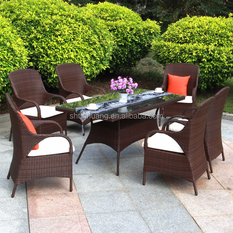 New style PE rattan garden dining sets wicker woven beach chair